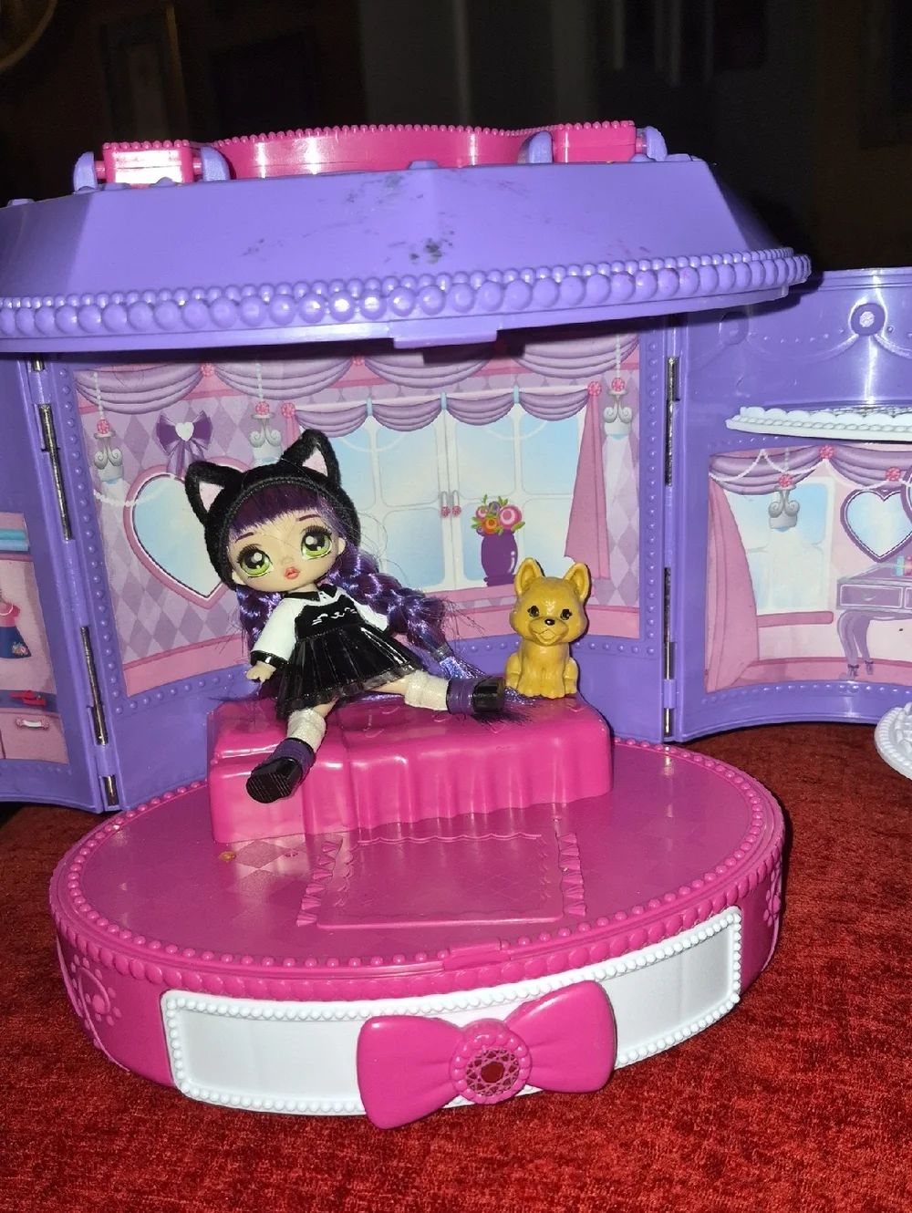 Purple Mini Doll Playset with Pet Figure